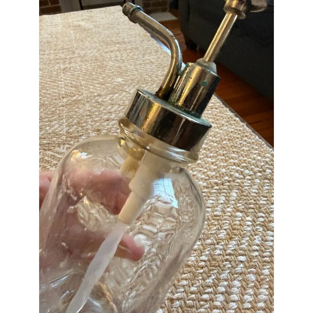 Glass pump soap dispenser